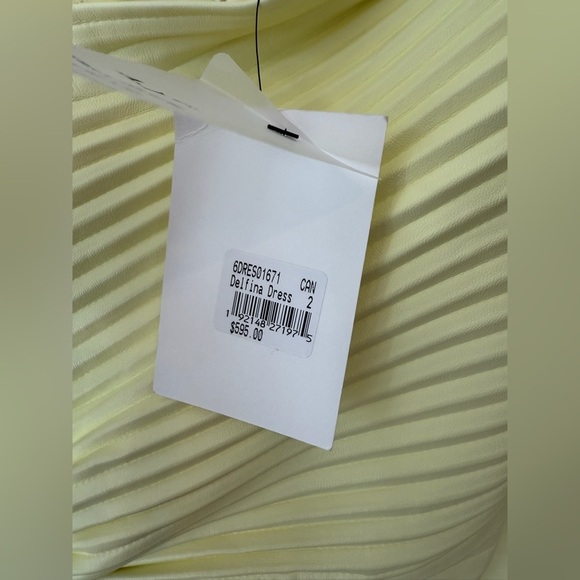 A.L.C. Delfina Dress Canary Yellow Size 2 Faux Leather One Shoulder - Picture 4 of 16